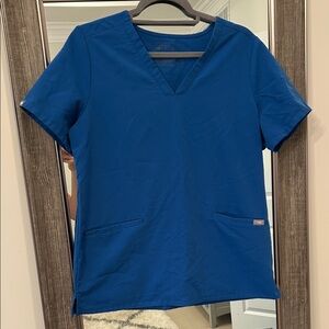 Figs Royal Blue Short Sleeve Women's Top